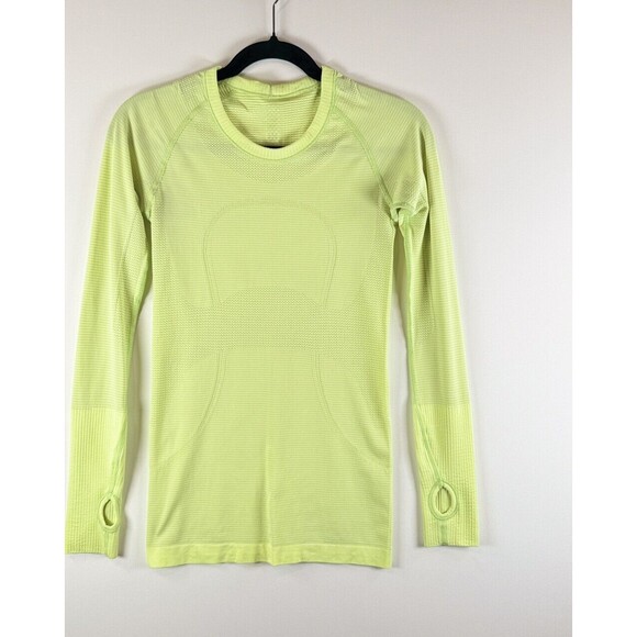 Lululemon Womens Shirt Green Swiftly Tech Long Sleeve Crew Neck Running Size 4 - Picture 7 of 10